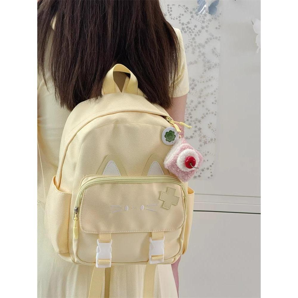 Schoolbag cute kitten mini backpack female student travel small schoolbag short trip mini backpack