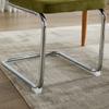 Mid Century Modern Dining Chairs Set of 2, Velvet Accent Chairs with Natural Cane Back & Stainless Chrome Base, Olive Green, DE1851OL