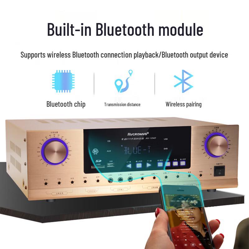 MVCORWNS AV-1040 10-inch KTV & Home Theater Audio System CN Plug (adapter Included)