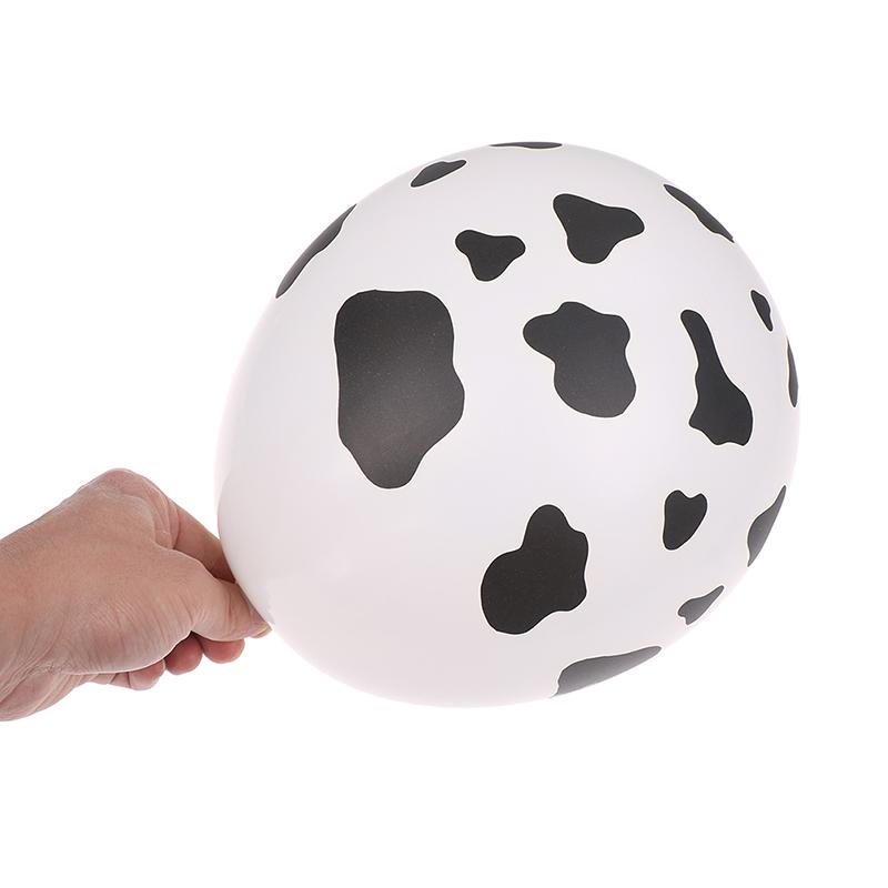10 st 12 tums Latexballonger med Ko-tryck för Cowboy Cowgirl Westernfestinredning