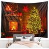Christmas Tree And Fireplace Wall Printed Tapestry Gothic Aesthetic Decoration Halloween Living Room Perfect Party Decoration Ch