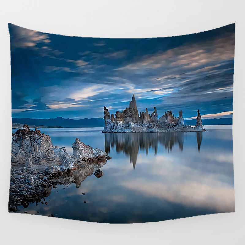 Home Decor Aesthetic Landscape Art Print Polyester Tapestry Wall Hanging Bedroom Living Room Background Fabric tapiz