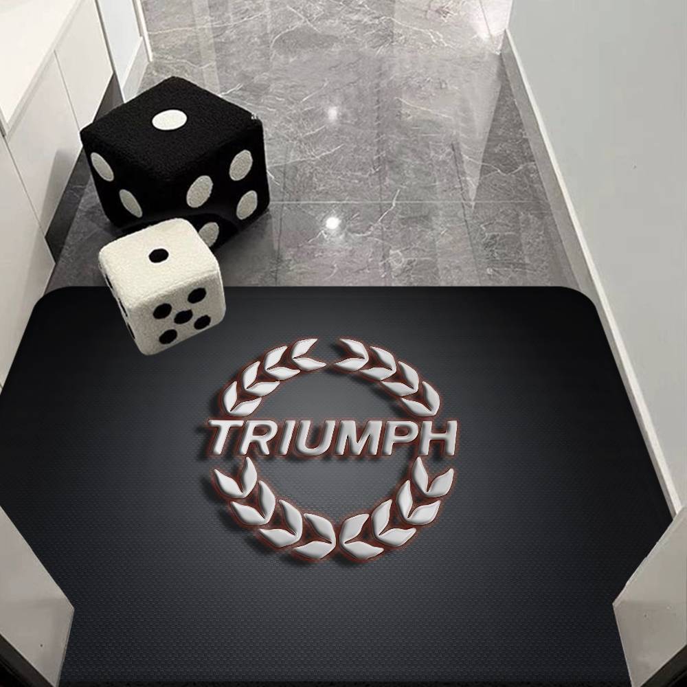 T-Triumph Motocykl Logo Wycieraczka Pokój Dziecięcy Dekoracja Sypialni Balkon Antypoślizgowa Wycieraczka Wycieraczka do Salonu Dywanik