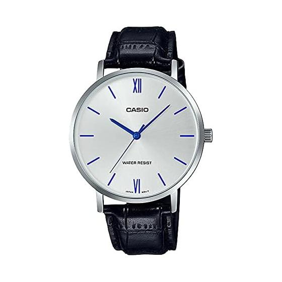 [Casio] CASIO Quartz Men s Watch MTP-VT01L-7B1 Silver x Black Leather Band Overseas Model [Parallel Import]