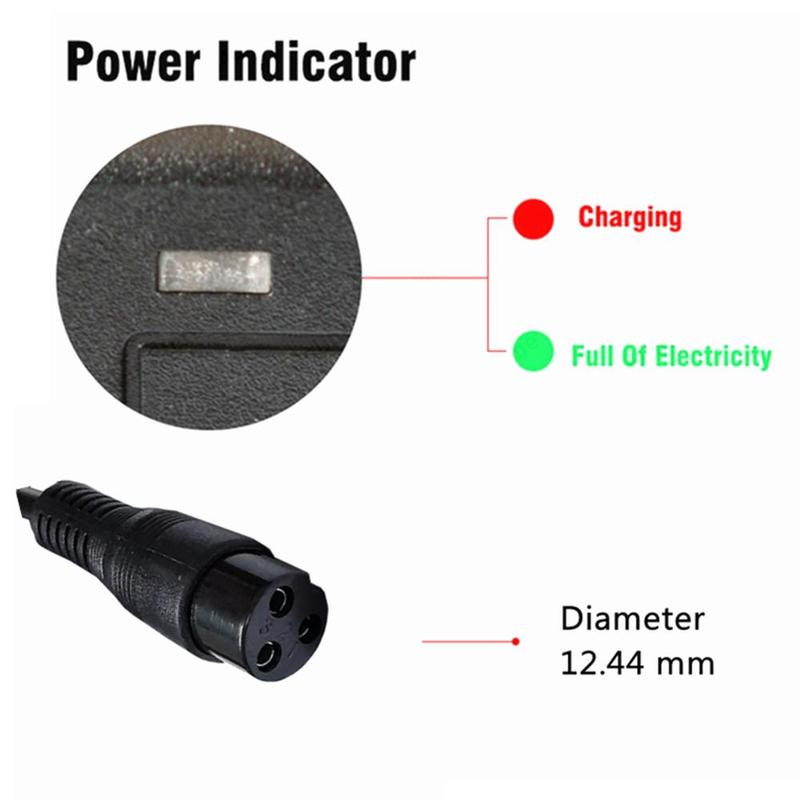 54.6V 3A electric bike lithium battery charger for 48V lithium battery pack 3 pin GX16 connector