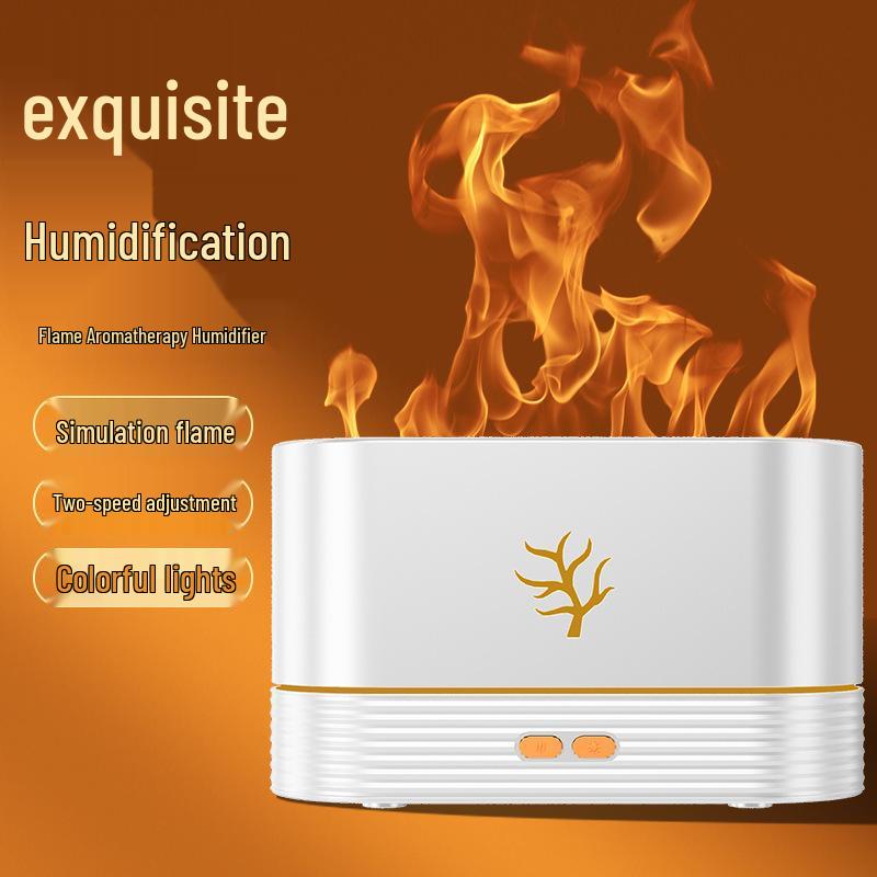 

3D Flame Aroma Diffuser: USB-Powered Colorful Humidifier for Home белый