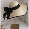 New bow lace straw hat women's summer seaside beach vacation sun hat large brim sun protection hat