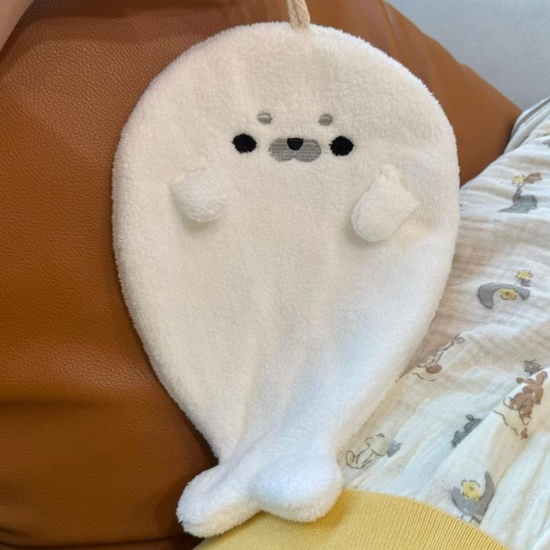 Puppy Embroidery Hair Drying Cap Coral Fleece Soft Absorbent Lightweight Quick Dry Shower Cap Household Hair Towel