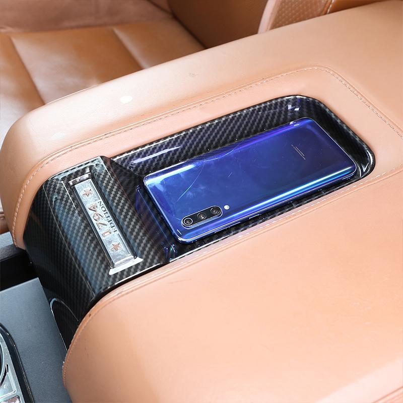 For Toyota Tundra 2014- Armrest Box Protective Covers Carbon Fiber Car Central Armrest Decorative Modification