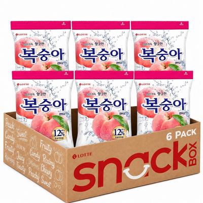 Lotte Peach Flavored Hard Candies 153g 6pack