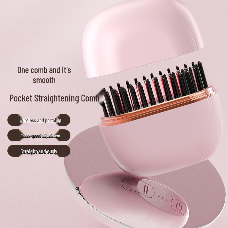 Wireless Charging Straightening Brush & Hair Styling Comb