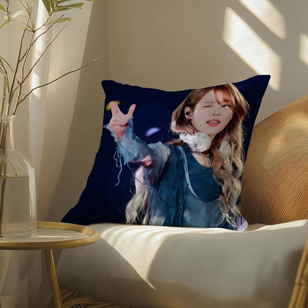Singer L-Lee Ji Eun Iu Fun Beautiful Pillow Case Pattern Printed Pillowcase For Living Room Sofa Cushion Cover & Bedroom Decor