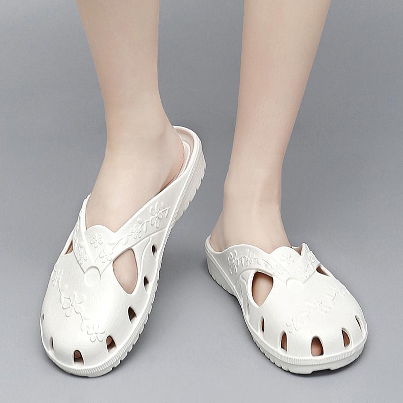 Women Slippers Summer Breathable Platform Beach Sandals Flip Flops Outdoor Non-slip Women Jelly Slippers Lazy Flat Shoes