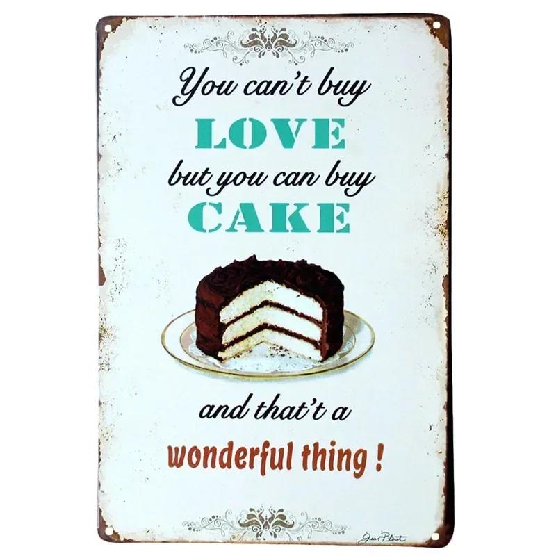 Metal Painting Signs Cake Dessert Hamburger Plaque Bar Pub Bakery Cafe Creative Gifts Iron Signs Wall Decor Wall Plate Pendant