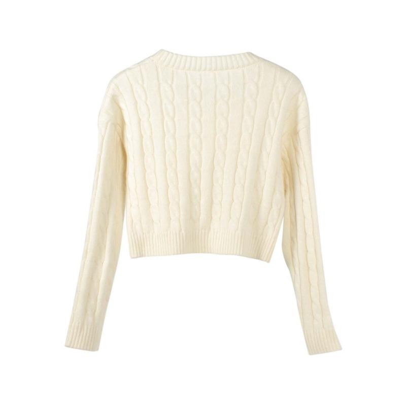 Svetr větší velikosti Dámský svetr s kulatým výstřihem Slouchy s dlouhým rukávem