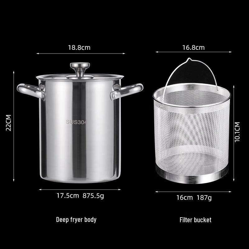 

ZISIZ Mini Deep Fryer with Basket & Thermometer