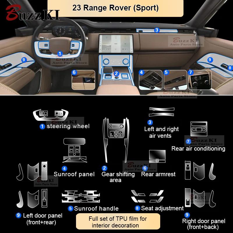 For Land Rover Range Rover Sports  Pre Cutting Tpu Transparent Film Car Interior Sticker Center Console Gear Repair Car Film