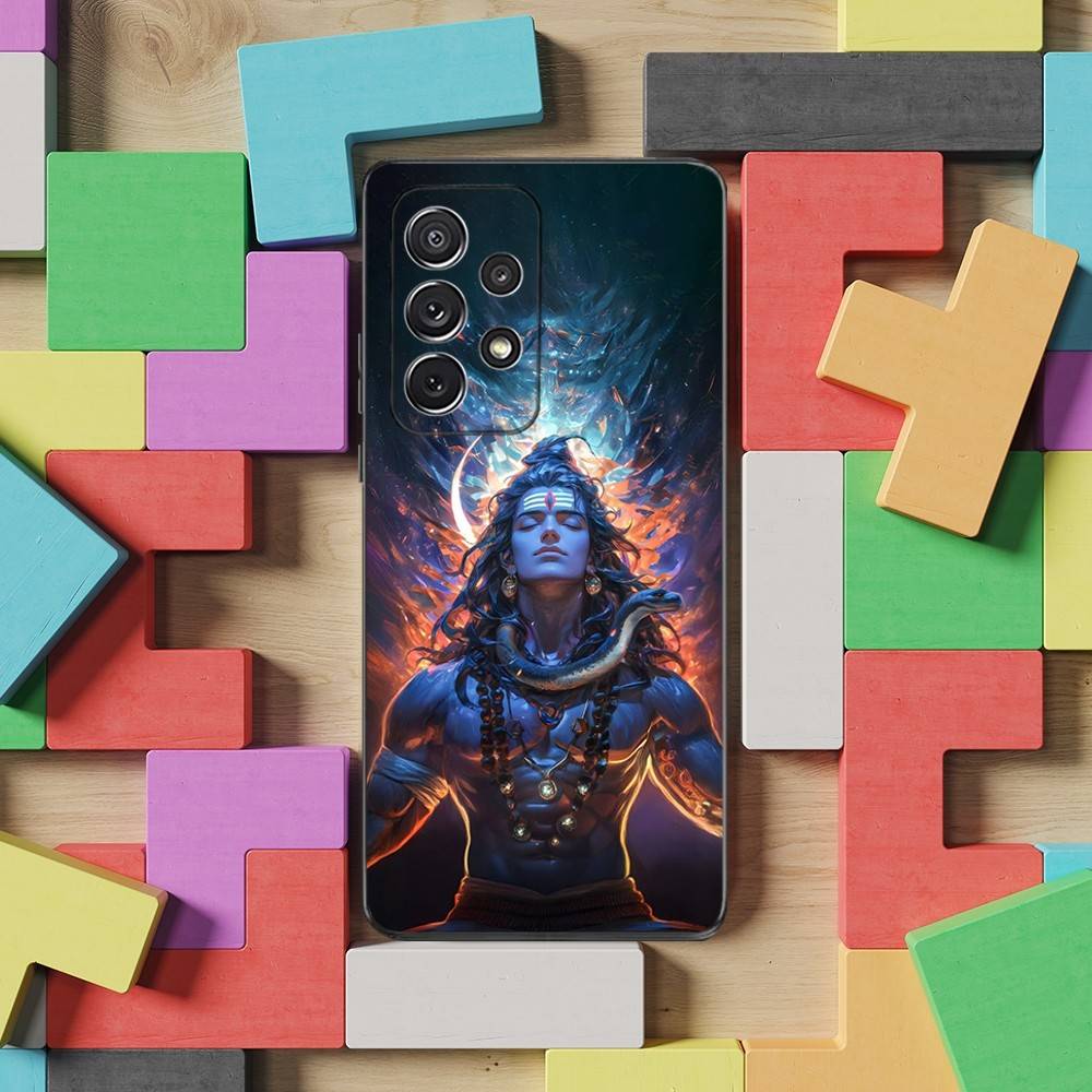 India Mythology Lord Shiva Case For Samsung S23,S25,S20,S10,S9,S21,S24,S22,Ultra,FE,Plus,Lite,Soft Silicone Black