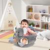 Baby Seat Chair Cover Plush Fabric Animal Shaped Infant Floor Slipcover Elephant Beige