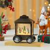 Lighted LED Musical Christmas Music Box Christmas Toy Music Box Snow Globe Cart Table Ornament for Home Decoration