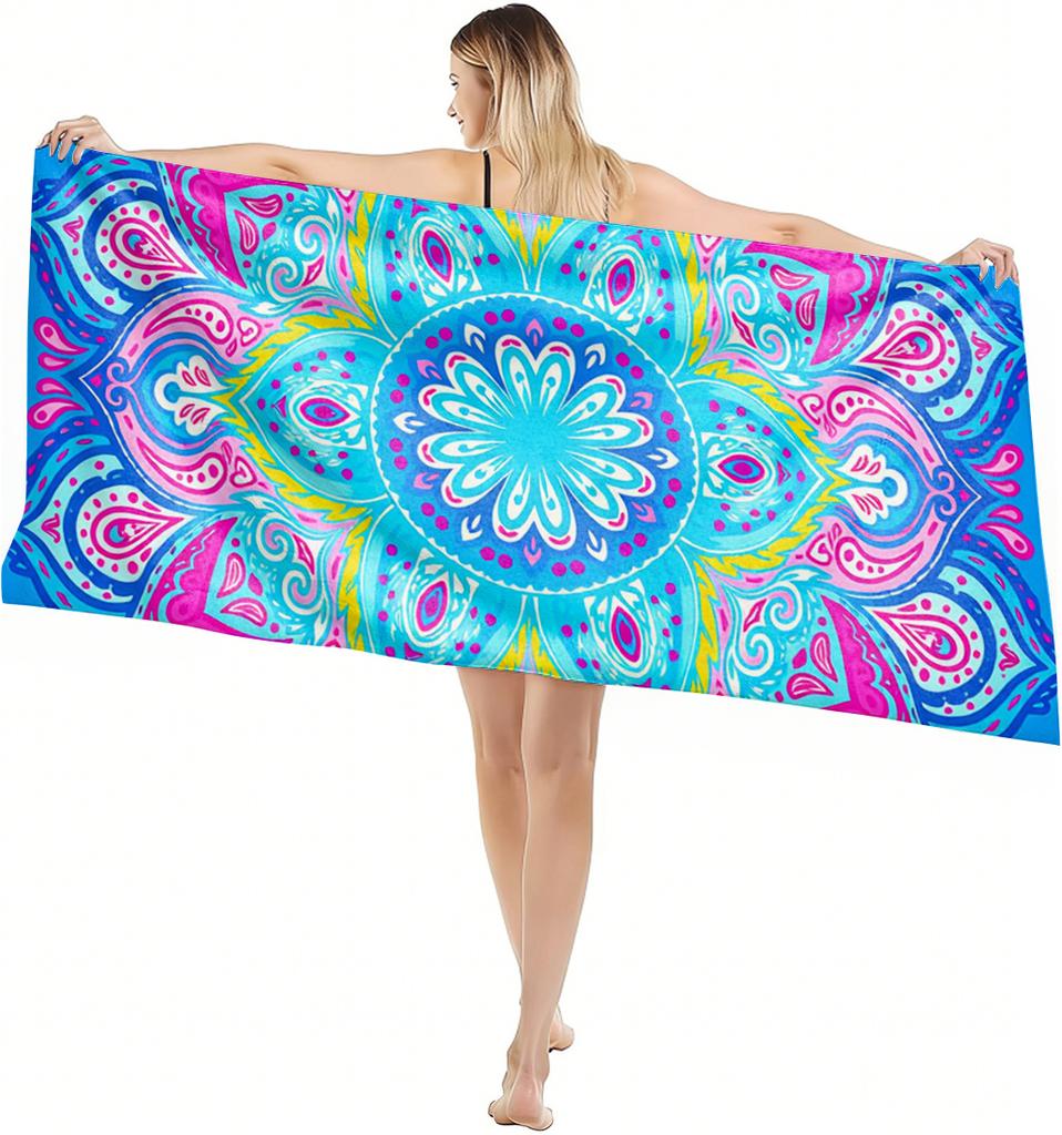 1PC Oversized Lightweight Beach Towel Bohemia Style Pattern Quick-Dry Beach Towel For Yoga Tourism Beach GYM Camping Swimming