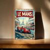Racing Car Retro Style Metal Decorative Painting for Garage Room Decor