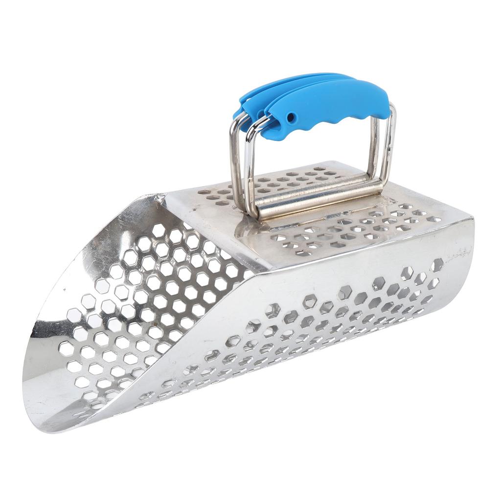 Metal Detecting Sand Scoop Foldable Handle Stainless Steel Sand Sifter Shovel for Beach Discovering
