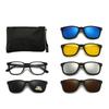 Magnet Clip Square Myopia Sunglasses Men Women With 5 Clip On Sunglasses Polarized Prescription Spectacles 0 -0.5 -0.75 To -6.0