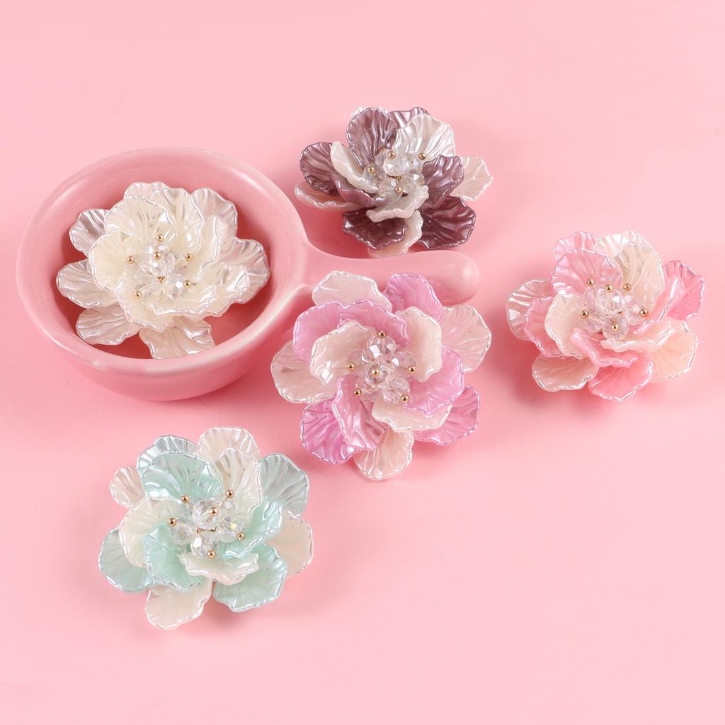 1/5Pcs ABS Pearl Camellias Flowers, for Dress Bags Shoes Brooch Bead Jewelry, and DIY Decorative Accessories