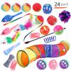 Pet Cat Toy Set 21 Pieces Cat Channel Teaser Cat Stick Plush Mouse Combination Toy