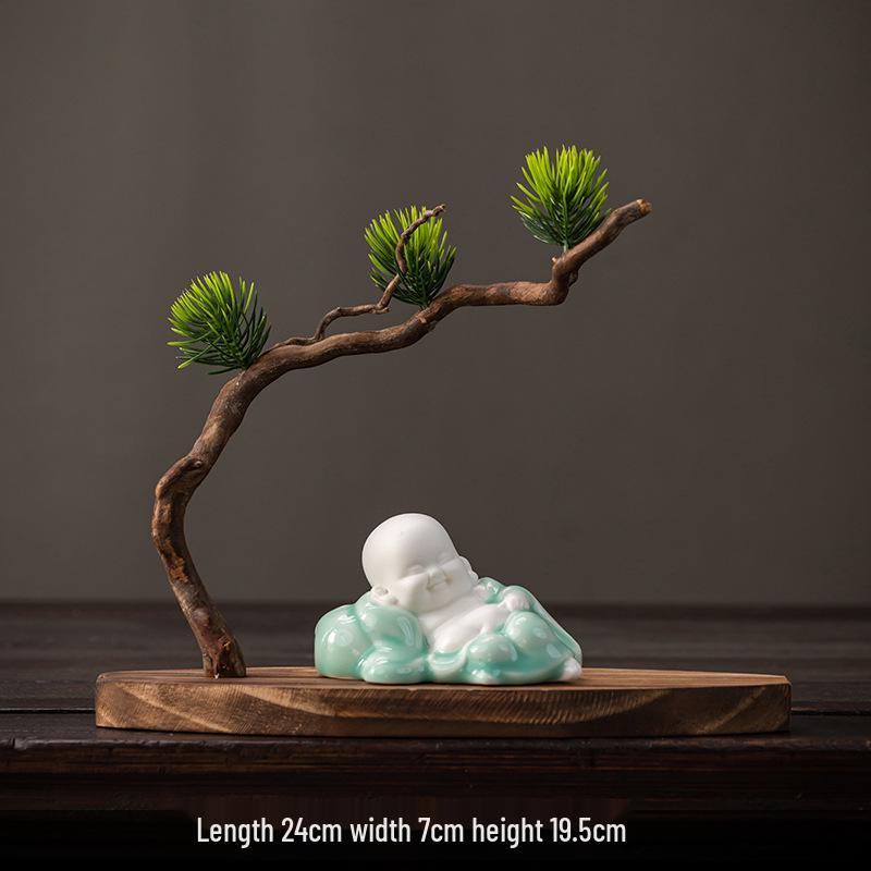 Solid Wood Root Carving Ornaments: Natural Zen Base for Home Decor