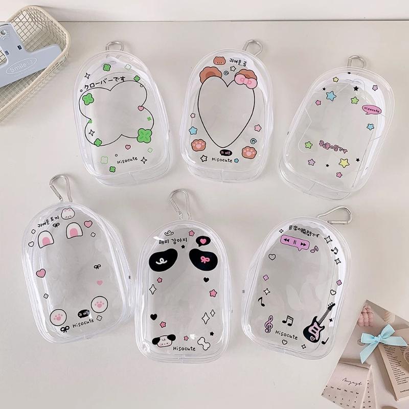 Transparente PVC-Puppen-Aufbewahrungstaschen für 13cm Spielzeug-Display INS-Stil Cartoon-Aufbewahrungstasche mit Kette Niedlicher Mädchen-Taschenanhänger 2025 Neu