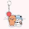 Cute Bubu Dudu Love Keychains Couple Bear Panda Acrylic Keyring for Accessories Bag Pendant Key Chain Jewelry Fans Lovers Gifts