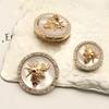 6Pcs Bee Metal Flower Buttons For Women Dress Coat Suit Cardigan Sewing Button