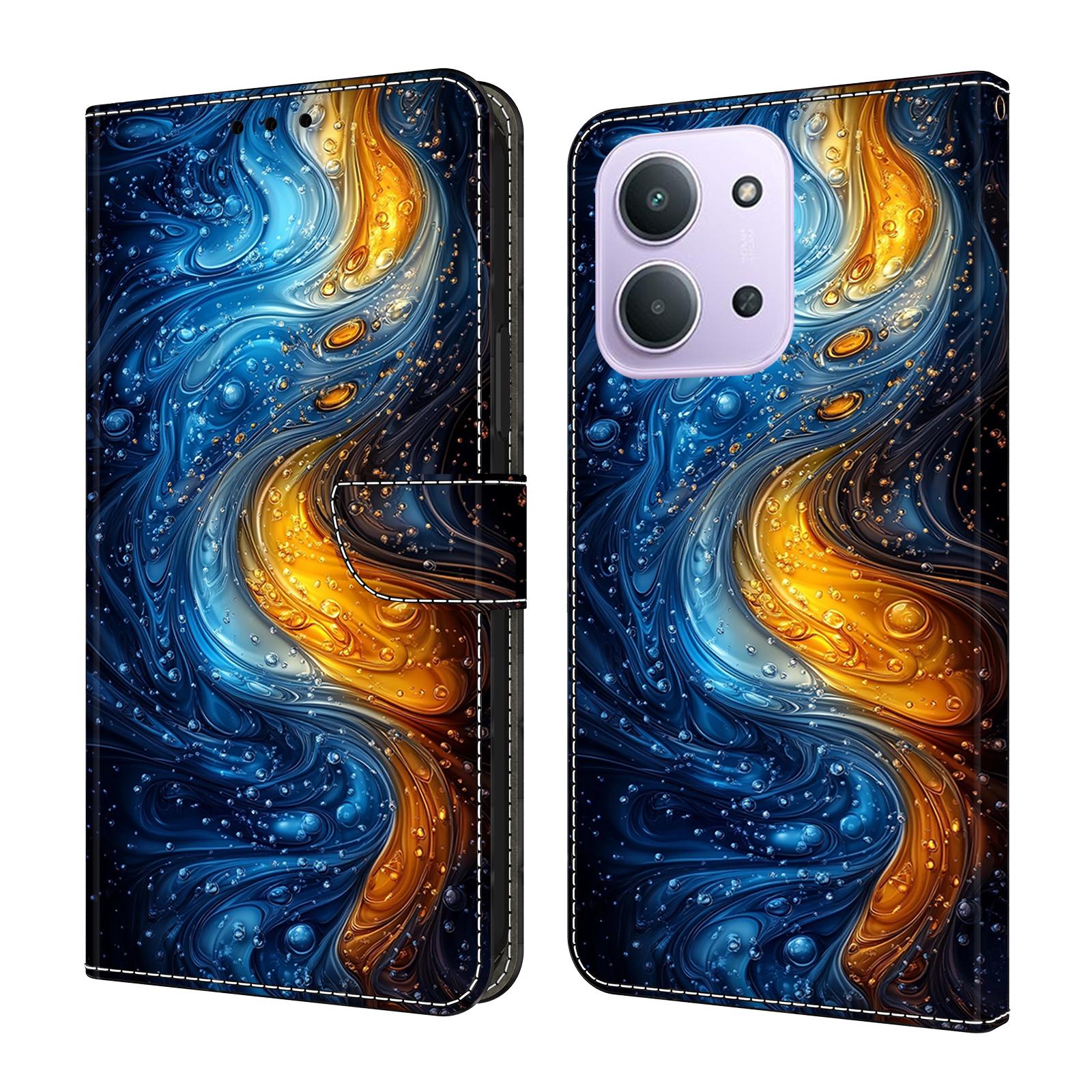 

Для Xiaomi Redmi 15C 4G (Глобальний) (171мм)/Poco C85 4G (171мм) Шкіряний чохол з друком візерунка Гаманець Підставка Відкидна кришка для телефону