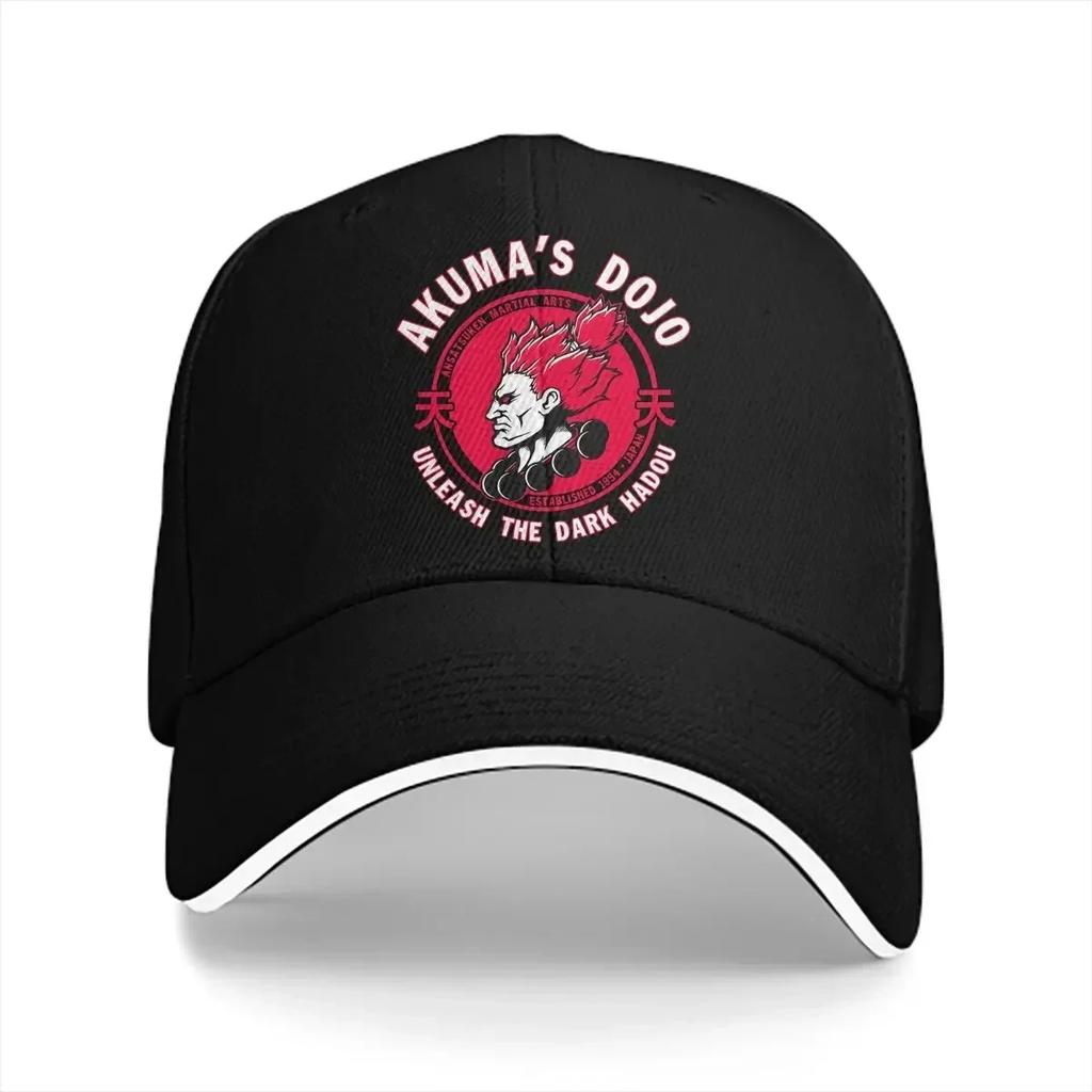 Washed Men's Baseball Cap Demon Dojo Sports Snapback Caps Dad Hat Street Fighter Golf Hats