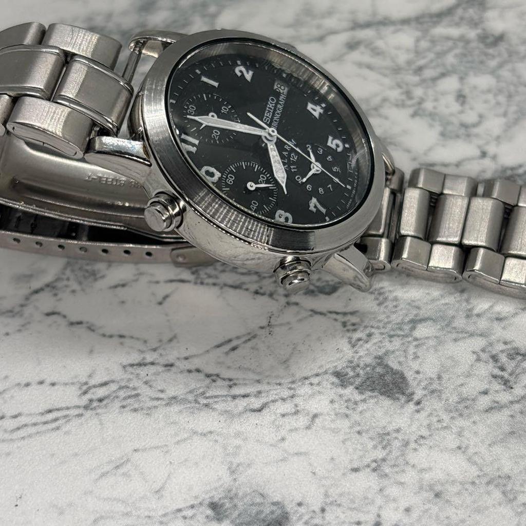 Used SEIKO 7T32-7060 Chronograph Date Men's Watch, Reason: Broken Strap