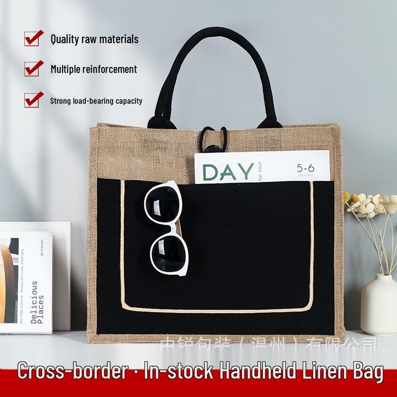 MUJI Custom Jute & Linen Tote Handbag
