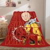 One Punch Man Home Textile Flannel Blanket, Printed Cartoon Style for Couch and Bed, Warm Comfortable Travel Throw_LIAN