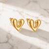 Stainless Steel Irregular Heart Earrings Gold Color Statement Jewelry  Gift For Her