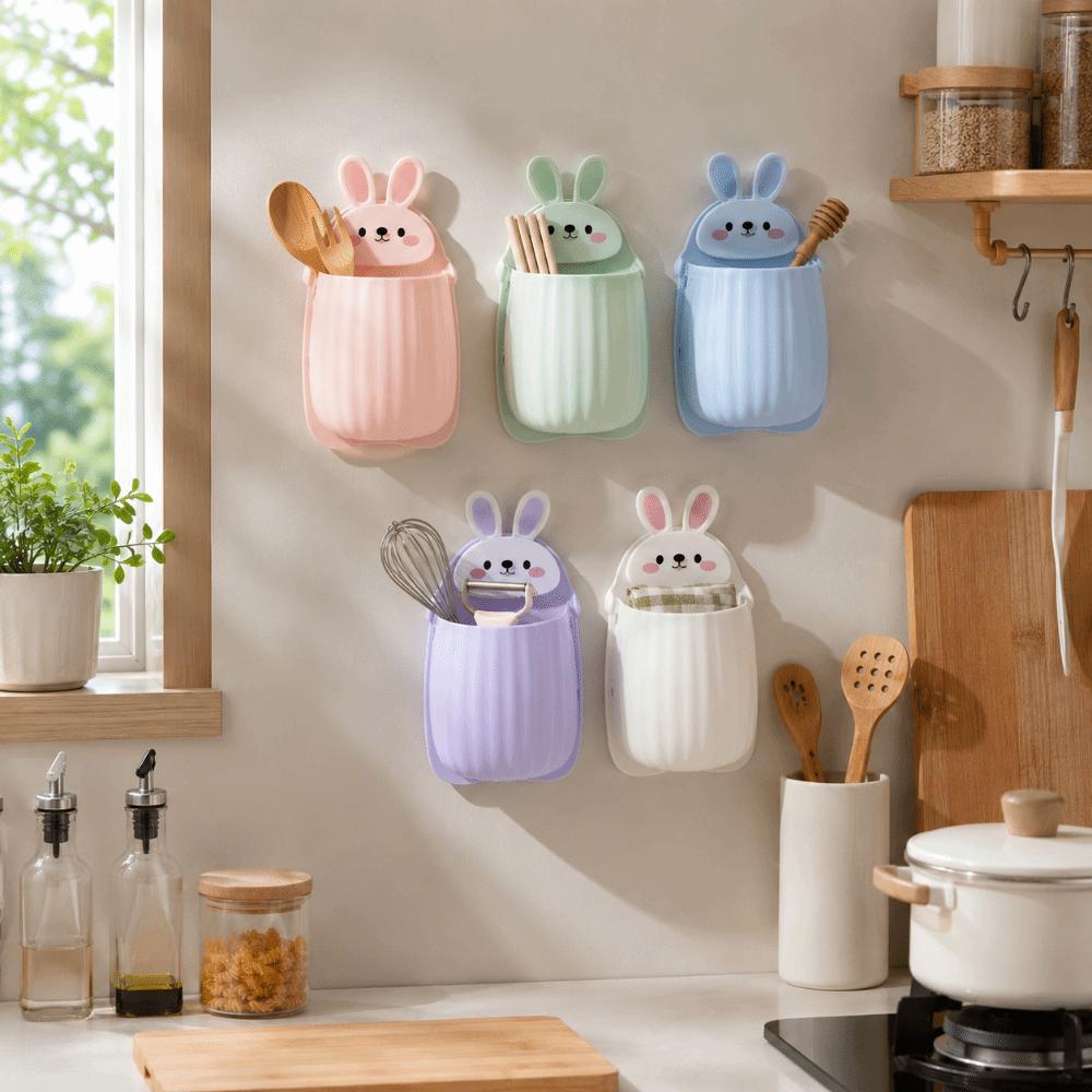 Wall Hanging Toothbrush Storage Rack Multi-functional Bathroom Organizer Dormitory