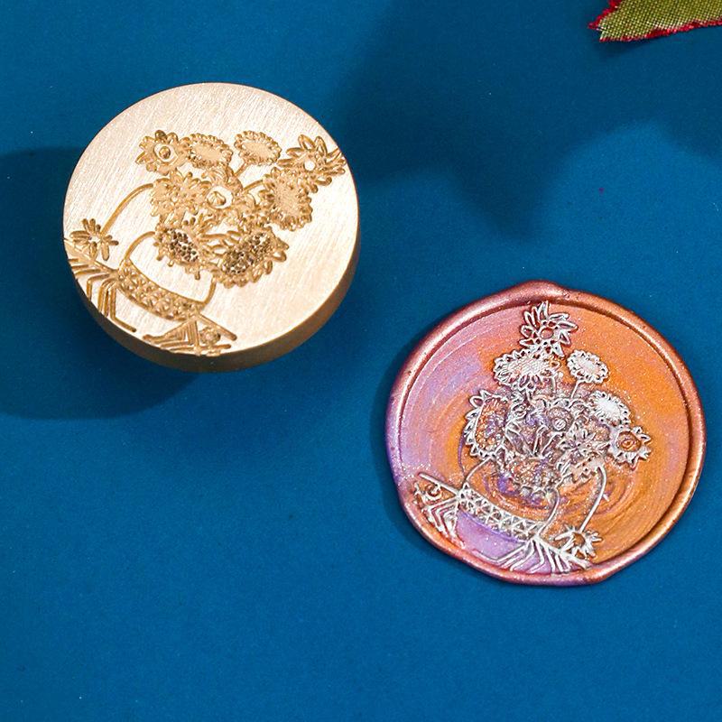 Eco-Friendly Zinc Alloy Retro Wax Seal Head with Color-Preserving Electroplating