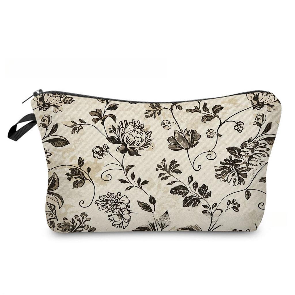 Women Floral Print Cosmetic Bag Toiletries Organize Travel Storage Case 6878 KTB