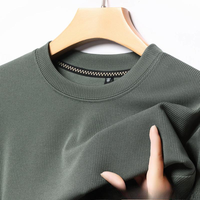 Langarmpullover Einfarbig Rundhalsausschnitt Pullover Atmungsaktiv Locker Vielseitig Unterteil Gestricktes T-Shirt