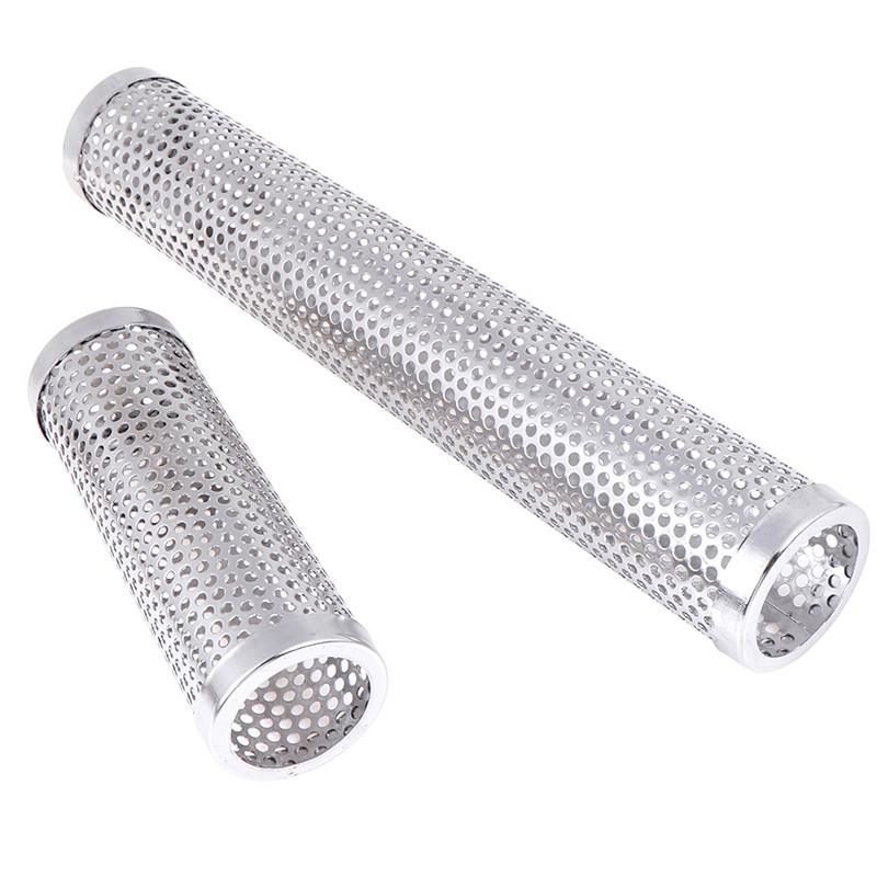 6/12inch BBQ Stainless Steel Accessories Meshes Round Sqaure Perforated Mesh Smoker Tube Grill Generator Smoker Filter Tool