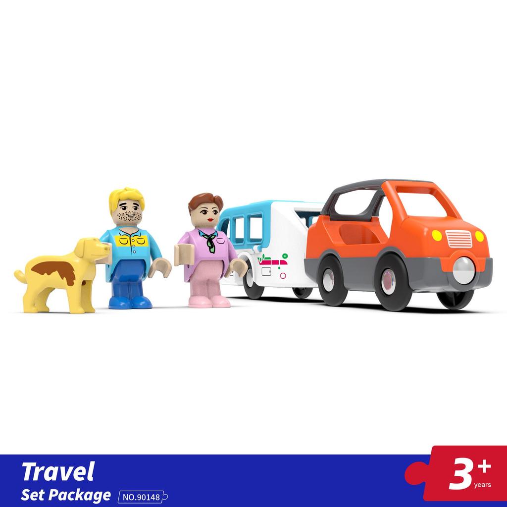 Magnetic Toy Train Set: Ambulance & Police Cars for Kids - Compatible with All Wooden Tracks