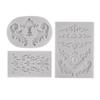 3Pcs Baroque Style Silicone Mold Flexible Non-Stick Flower Lace Mold Fondant Chocolate Decorating Tools for Wedding Birthday