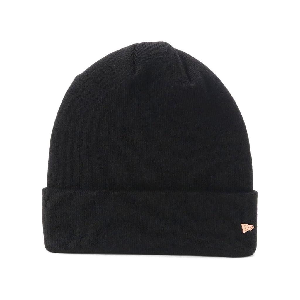 [New Era] Knit Cap Cuff Metal Badge BlackBronze FREE BACIC CUFF KNIT METAL FLAG BLK COP