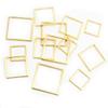 20pcs Stainless Steel Hollow Square Frame Pendant Charms Open Pressed Resin Frame Mold Bezel DIY Jewelry Making Accessories