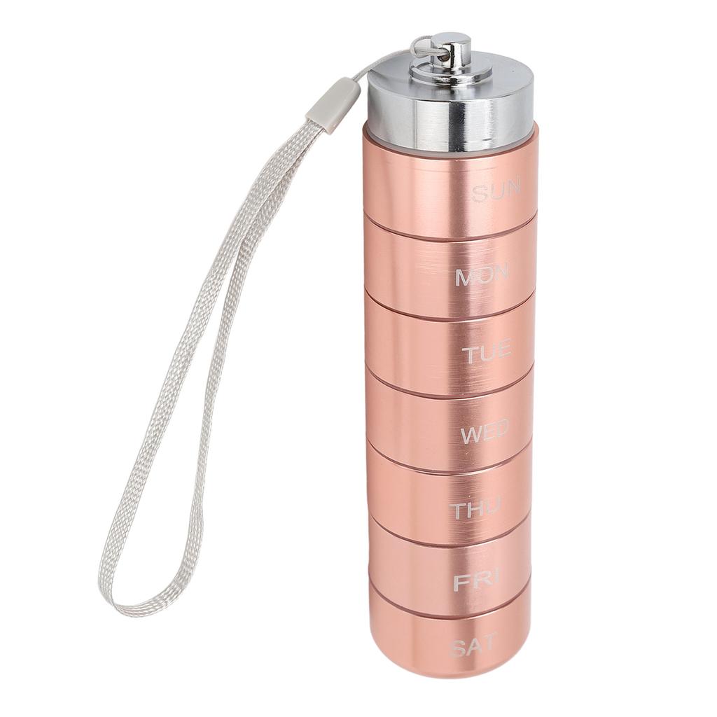 Metall Wöchentlicher Reise-Medikamenten-Organizer Tragbar Wasserdicht 7 Tage Aluminiumlegierung Tablettenbox mit